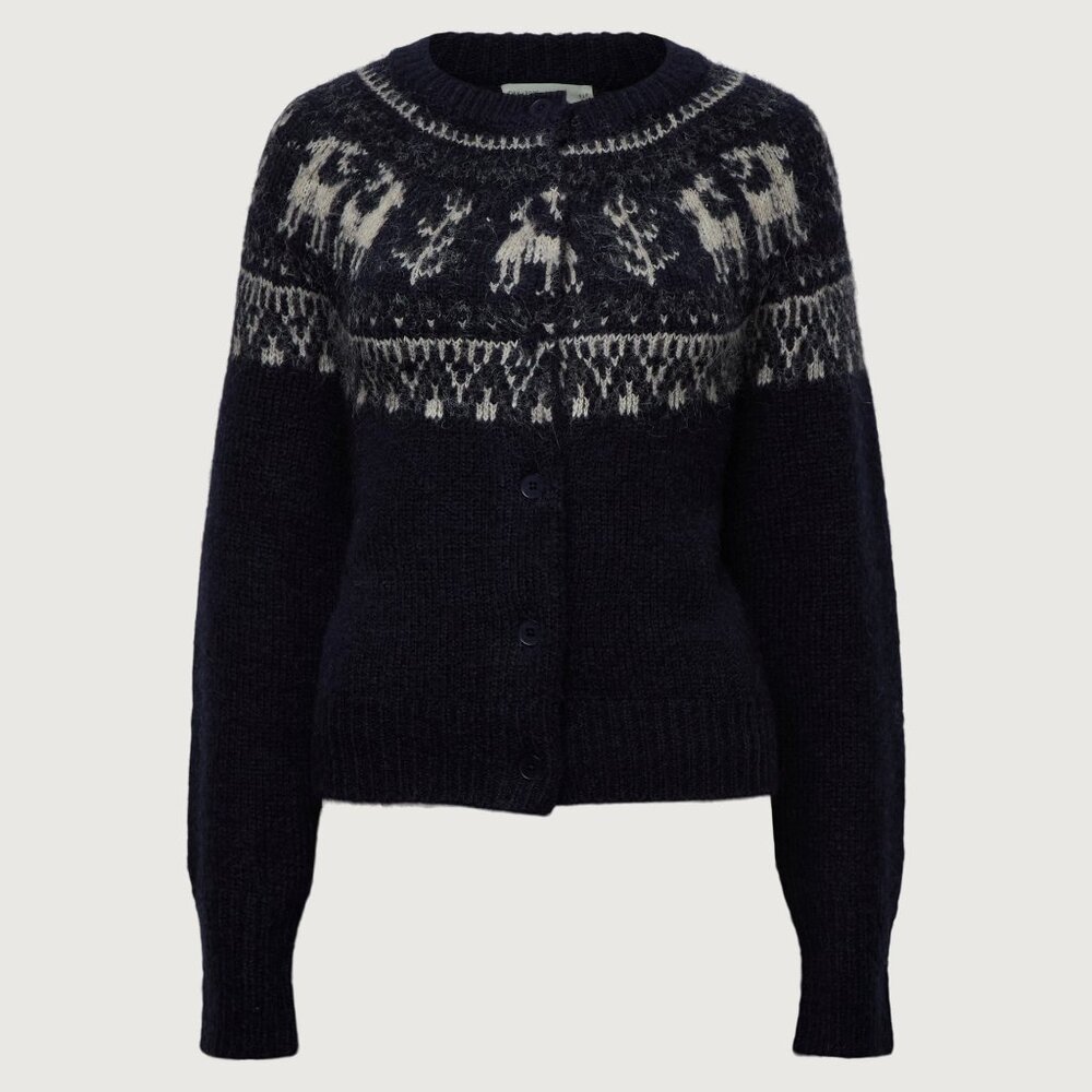 OAK + FORT WOOL BLEND FAIR ISLE CARDIGAN SIZE SMALL NWT